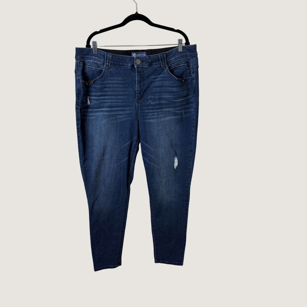 Democracy Ab solution Skinny Jeans Blue Distressed 20W Plus Size Casual Stretch